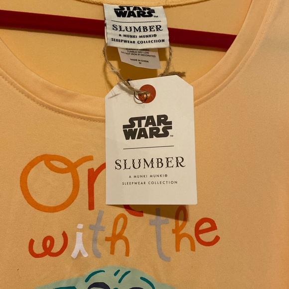 Star Wars Slumber Yoda Munki Munki Women's Peach Sleeveless  Sleepwear Tank M - Picture 2 of 4